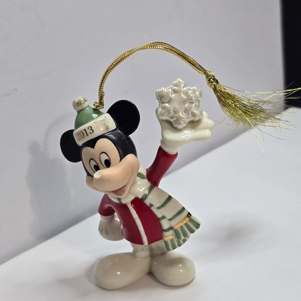 Lenox Disney Mickey Snowflake Surprise 2013 Christmas Ornament Porcelain